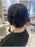 NOパーマくせ毛活かしカットショートボブ30代40代50代ゆるふわ