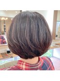 ラベンダーブラウン×ショートボブ