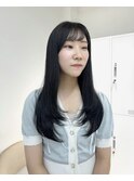 レイヤーカット_ くびれヘアアプリコットオレンジ