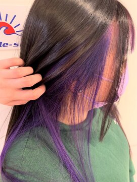 アズールサン 草加西口店(azule-sun) イヤリングカラー,パープル,ケアブリーチ【草加】