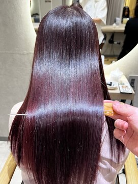 ジーナ 福岡天神(Zina) 《艶髪》美髪縮毛矯正×チェリーピンクカラー