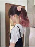 ピンクグラデーションカラー/ダブルカラー/表参道/ブリーチ