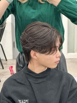 オーバルバイアピッシュ(OVARL by apish) フェザーウルフニュアンスセンターパートシャドウパーマ