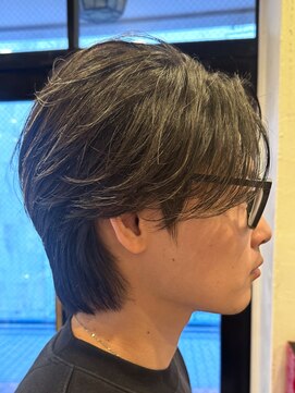 オーシャントーキョー(OCEAN TOKYO) 韓国マッシュフェザーパーマニュアンスパーマセンターパート黒髪