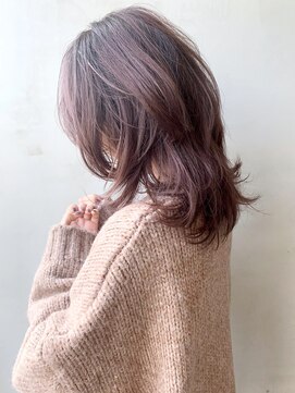 アルバム 銀座(ALBUM GINZA) ピンクレイヤー_厚めバングローライトスリークボブ_ba281693