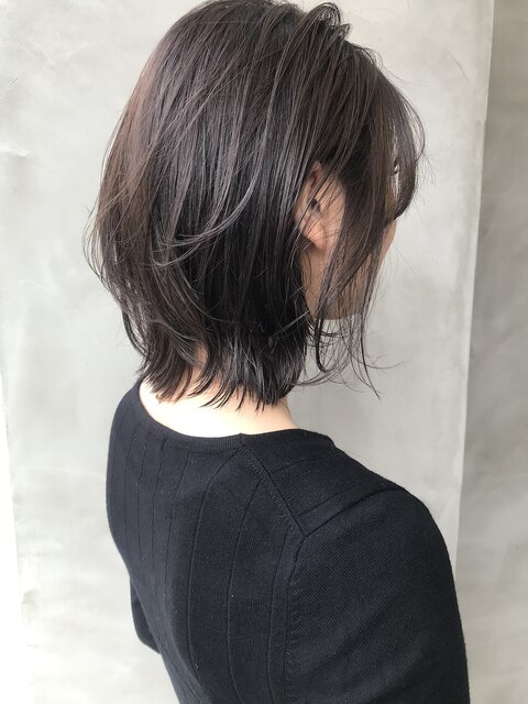 ・ミニウルフくびれヘア大人ボブパーマ冬カラー抜け感ヘア