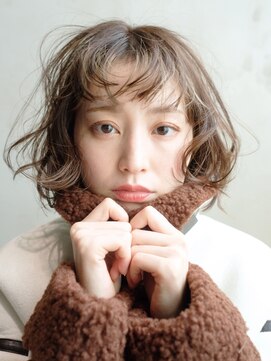 アルバム 池袋(ALBUM) ゆるふわボブ_グレージュカラーボブウルフココアベージュ_39092