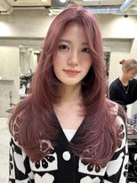 サイン 渋谷(SIGN)&nbsp;黒髪グレーベージュレイヤーロング前髪パーマ