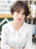 センターパートくせ毛風大人ボブショートh3浦和20代30代40代
