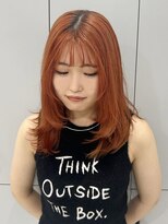 ウクラ バイ レシッド 池袋(uchla by rcid) 夏orange韓国ヘア顔周りレイヤーカットワンカール小顔テラコッタ
