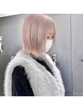 ベモ(NVEMO) ホワイトピンクボブハイトーンボブケアブリーチダブルカラー