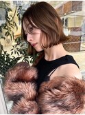 ハイライト白髪ぼかしダブルカラーインナーカラーショートボブ