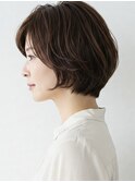 40代/50代/60代ひし形小顔ショートボブ絶壁解消白髪ぼかし△1