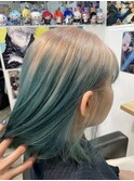 ベージュ グリーン ルーツカラー グラデーションカラー