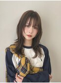 レイヤーカット/ハッシュカット/オリーブベージュ