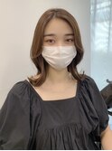 外ハネミディアムレイヤーラベンダーミルクティー