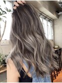 韓国ヘアーハッシュカットレイヤーカットハイライトカラー