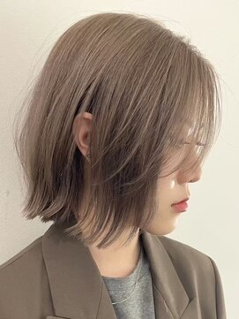 サンクマーケット 渋谷(cinq MARKET) 渋谷ブリーチカラータッセルボブミルクティーベージュカラー韓国