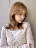 ハイトーンブリーチ/韓国風/セミロング/姫カットレイヤー★23