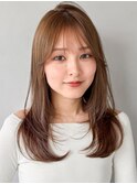 エアリーカール外ハネボブワンホンレイヤー大人可愛い前髪
