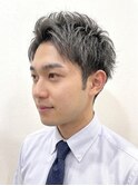 メンズビジネスツーブロック短髪アップバング清潔感