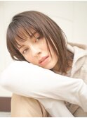 《PearL》シースルーバングのニュアンスボブ
