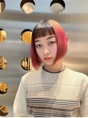 チェリーレッドWカラーミニボブ大人ボブ
