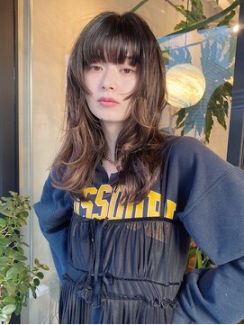 ヒュージ 三軒茶屋(huge) ニュアンスが可愛いウルフパーマ_ニュアンス_ダークアッシュ