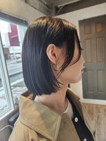 ジゲン ヘアーリゾート(ZIGEN hair resort) ストン系上品ボブ×ブルーブラックカラー