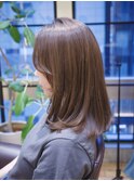 ミディアムレイヤーカット銀座ブラウンセミディコスメストレート