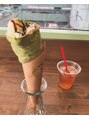 メンズウィル バイ スヴェンソン 水戸スタジオ(MEN'S WILL by SVENSON)&nbsp;クレープカフェ　ニコ抹茶生地で美味しいです☆