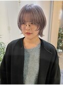 透けるラベンダー シルバー グレージュ/ショートウルフ/レイヤー