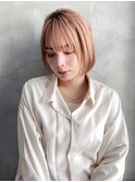 【GEEKS渋谷】ホワイト/ピンク/ボブカット/ニュアンスヘア/小顔