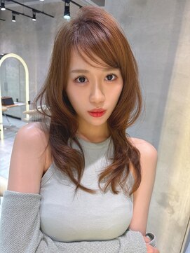 アンフィニー 仙台(ANFINI) 仙台髪質改善縮毛矯正韓国レイヤー学割チェリーブラウン顔周り