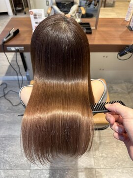 エイクス ヘア デザイン×美髪クリニック 千葉(AQs hair design) くびれヘア/アプリコットオレンジ/夏/髪質改善[千葉駅]