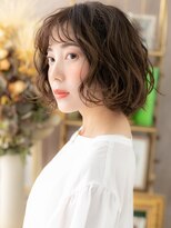 カバーヘア ブリス 北浦和(COVER HAIR bliss) ★黒髪ダークアッシュくせ毛風ゆるふわボブパーマ30代40代★2