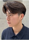 メンズセンターパートウルフセンターパートニュアンスパーマ襟足