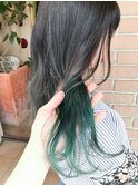 イルミナグレージュカラー×インナーグリーン&ブルー