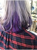 プラチナ系シルバーカラー インナーバイオレット