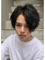 フィフス(fifth) 【前下がりセンターパート&赤み除去、色気無造作スパイラル】