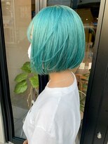 ヘアー アイス ルーチェ(HAIR ICI LUCE)&nbsp;ミントグリーン グリーン ペールグリーン ボブ 担当城倉