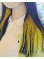 モナミ美容室 インナーカラーでビビッドなイエローに
