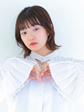 ヘアサロン ガリカ 表参道(hair salon Gallica) [河原塚七海]大人かわいい外ハネボブ 顔周りレイヤー/小顔ライン