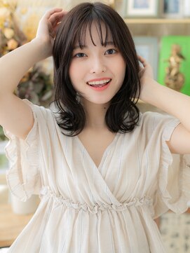 カバーヘア イヴ 戸頭店(COVER HAIR EVE) 暗髪バレイヤージュくせ毛風エアリーミディc3戸頭20代30代40代