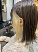 インナーカラー×抜きっぱなしブリーチ×ボブ