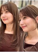レイヤー/顔まわりカット/グレージュ/暗めカラー/韓国/髪質改善