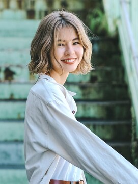 らふる 外ハネ ニュアンスウェーブボブ