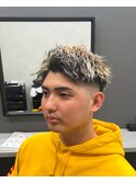 【メッシュ&スパイキーパーマ】