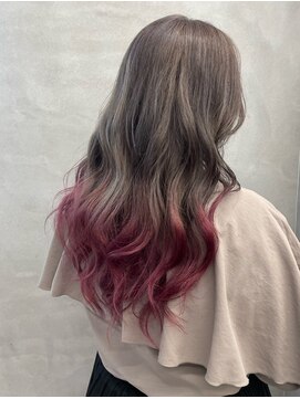 ファイブバイジエクト 堀江(FIVE by The Ect) 裾カラー/エンドカラー/ラベンダーミルクティー