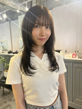 カフ(CAF) CAF松本/ウルフレイヤーカット/オリーブベージュ